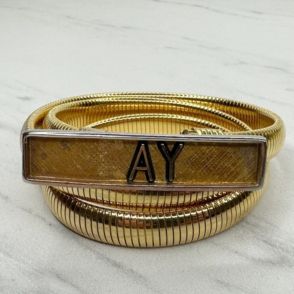 Vintage Gold Tone Coil Stretch Cinch Belt Small (S) ✨
